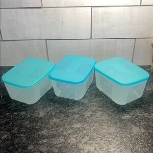 Set of 3 - 3 Cup each Airtight Food Storage Containers with Blue Lids